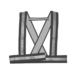 Harnais de haute visibilité, de matériau réfléchissant.