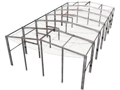 Système S de filet de sécurité déplaçable placé horizontalement